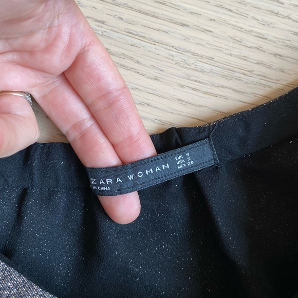 ZARA Metallic One Shoulder Top, Silver, Lined, Women's (US S) - Picture 11 of 16